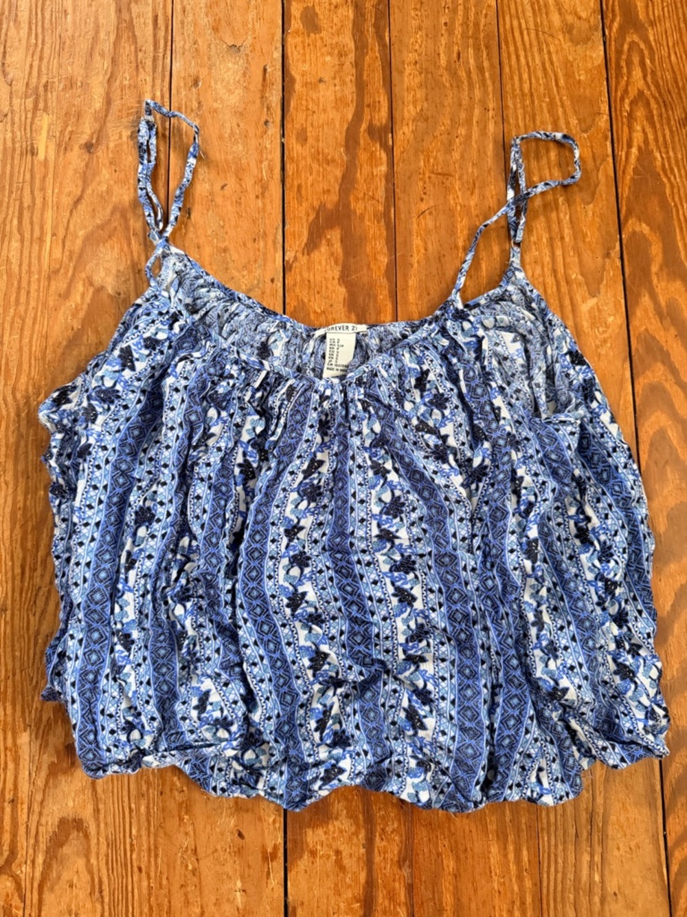 Forever 21 Blue Crop Top Tank